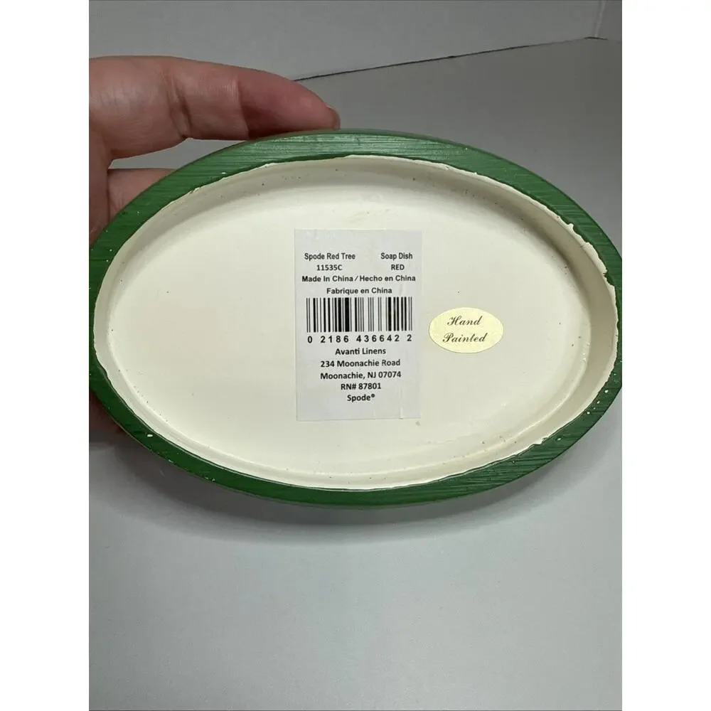 Spode - Soap Dish, Guest Bathroom Essentials, Holiday Bath Red